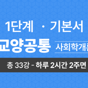 1단계 교양공통(사회학개론) 기본서